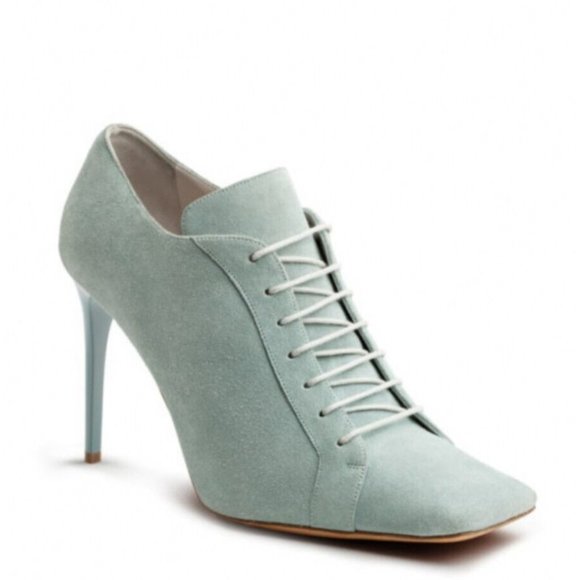 New! Acne Studios "Maeva Suede" Lace Up Square Toe Stiletto Heels 39 US 9 DD376 - Picture 1 of 9